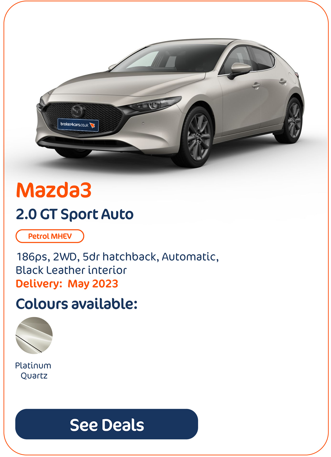 Mazda3 2.0 GT Sport Auto - Click to Enquire